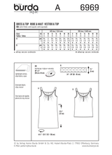 Burda Style Stylish Tops, Shirts & Blouses Sewing Pattern B6969