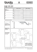 Burda Style T-Shirt Sewing Pattern for Stylish Creations B6990