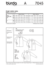 Burda Style Stylish Shirt Sewing Pattern for Fashion Enthusiasts B7045