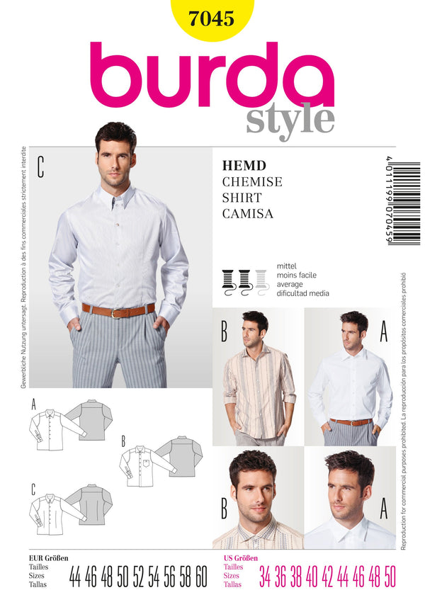 Burda Style Stylish Shirt Sewing Pattern for Fashion Enthusiasts B7045