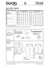 Burda Style Stylish Suit Sewing Pattern for Elegant Creations B7046