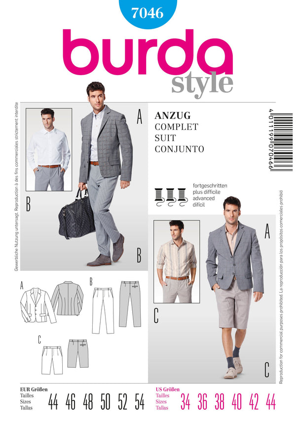 Burda Style Stylish Suit Sewing Pattern for Elegant Creations B7046