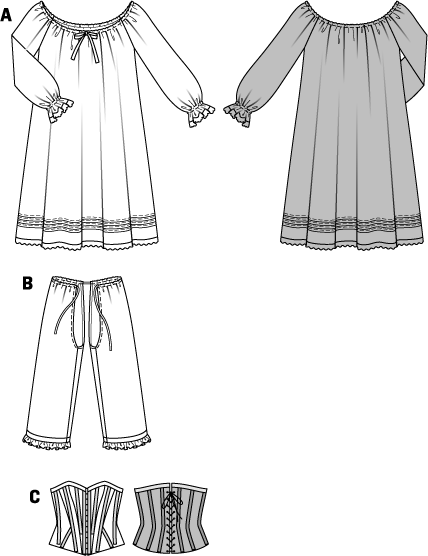 Burda Style Historic Undergarments Sewing Pattern for Vintage Style B7156