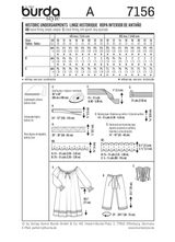 Burda Style Historic Undergarments Sewing Pattern for Vintage Style B7156