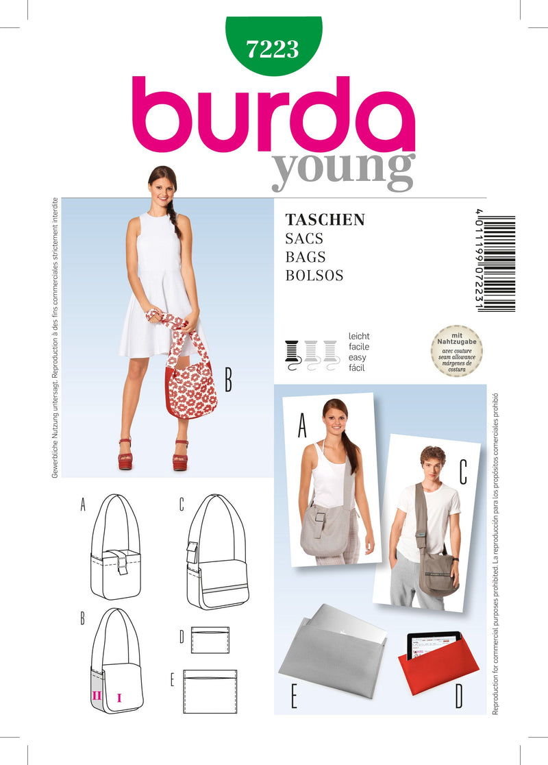 Burda Style Bags: Stylish Sewing Pattern for Creative Projects B7223