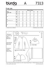 Burda Style Cape Sewing Pattern for Stylish Creations B7313