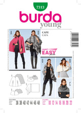 Burda Style Cape Sewing Pattern for Stylish Creations B7313