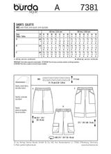Burda Style Stylish Shorts Sewing Pattern for Trendy Outfits B7381