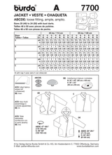 Burda Style Stylish Jacket Sewing Pattern for Fashion Enthusiasts B7700