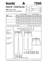 Burda Style Stylish Pant Sewing Pattern for Fashion Enthusiasts B7966