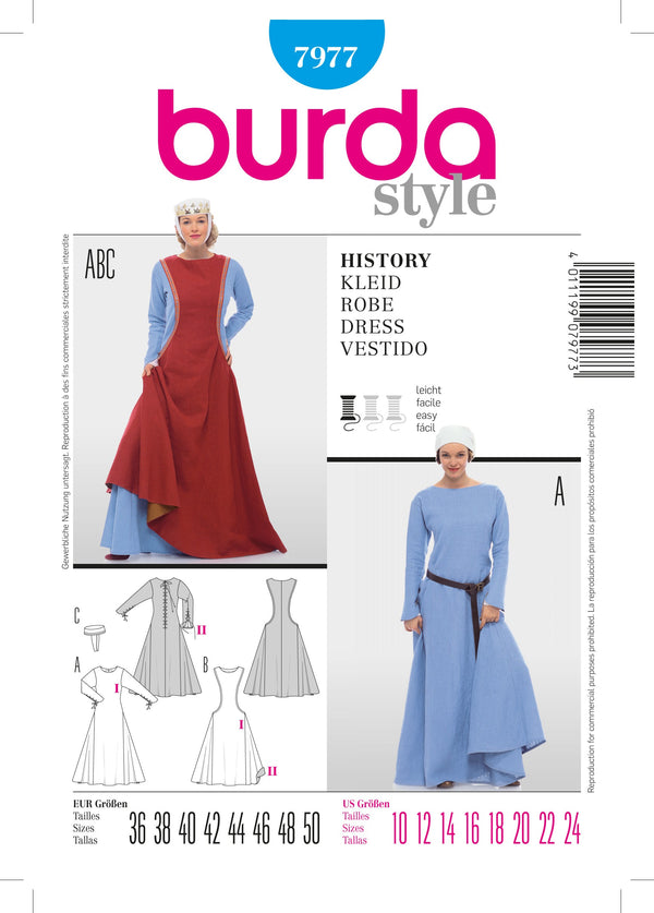 Burda Style Vintage History Dress Sewing Pattern for Timeless Style B7977