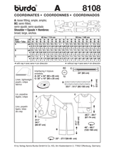 Burda Style Stylish Coordinates Sewing Pattern for Fashion Enthusiasts B8108