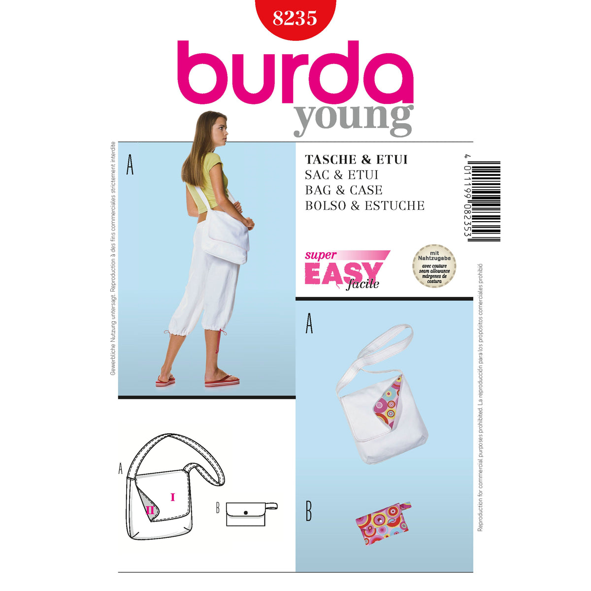 Burda Style Stylish Bag & Case Sewing Pattern for Creative Projects B8235