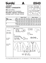 Burda Style Stylish Jacket Sewing Pattern for Fashion Enthusiasts B8949