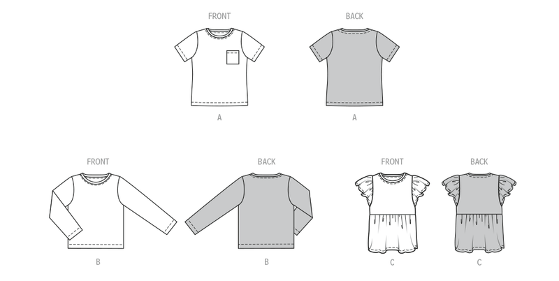 Burda Style Toddlers' T-Shirt Sewing Pattern B9205