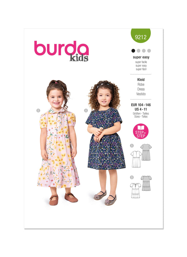 Burda Style Children's Dress Sewing Pattern for Creative Projects B9212