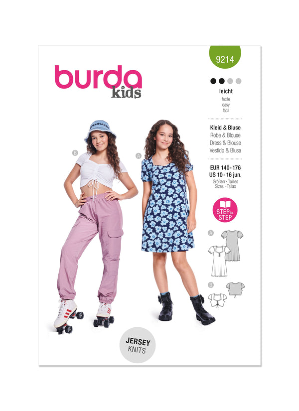 Burda Style Children's Dress & Shirt Sewing Pattern B9214