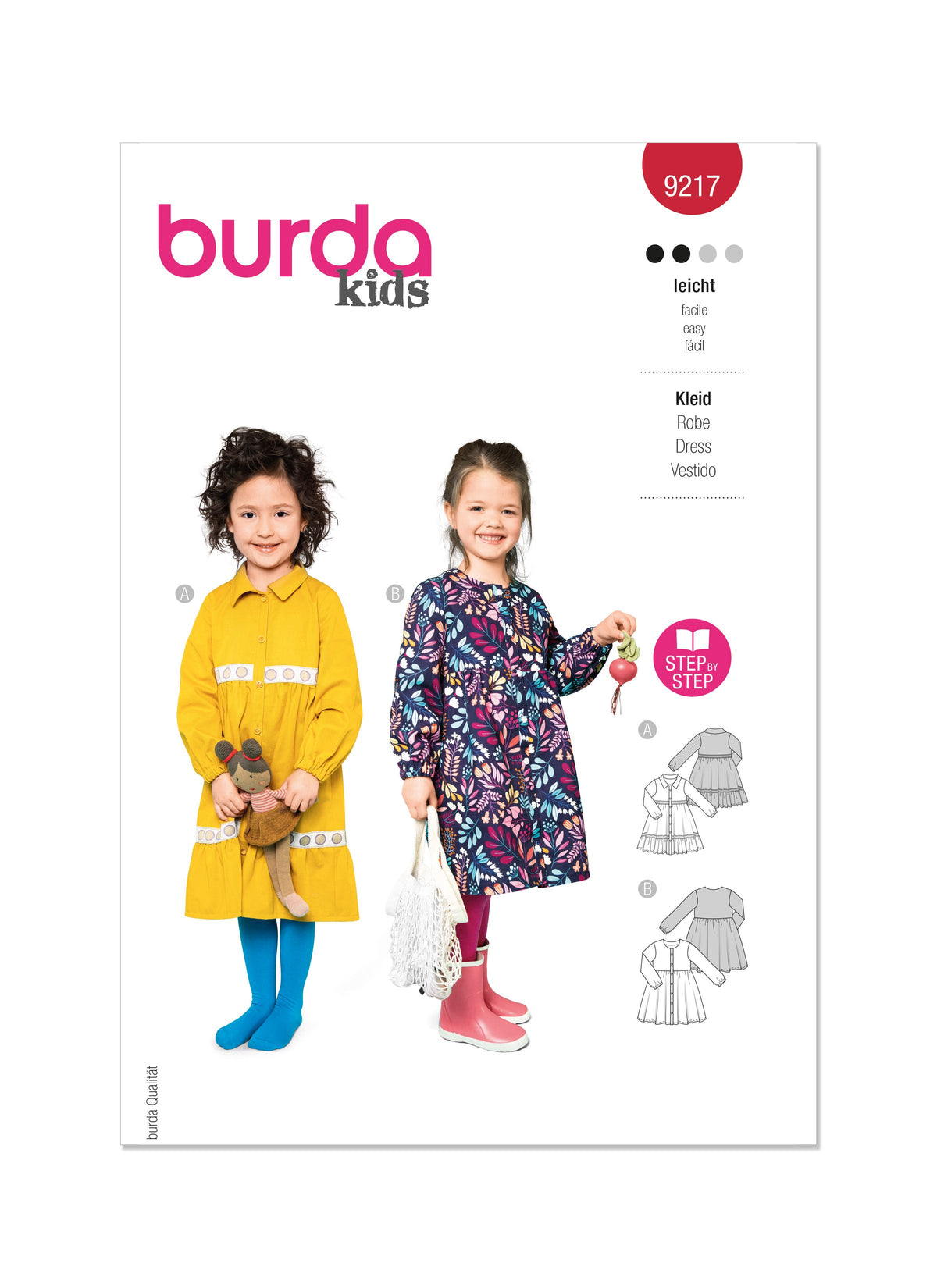 Burda Style Children's Dresses Sewing Pattern for Stylish Kids B9217
