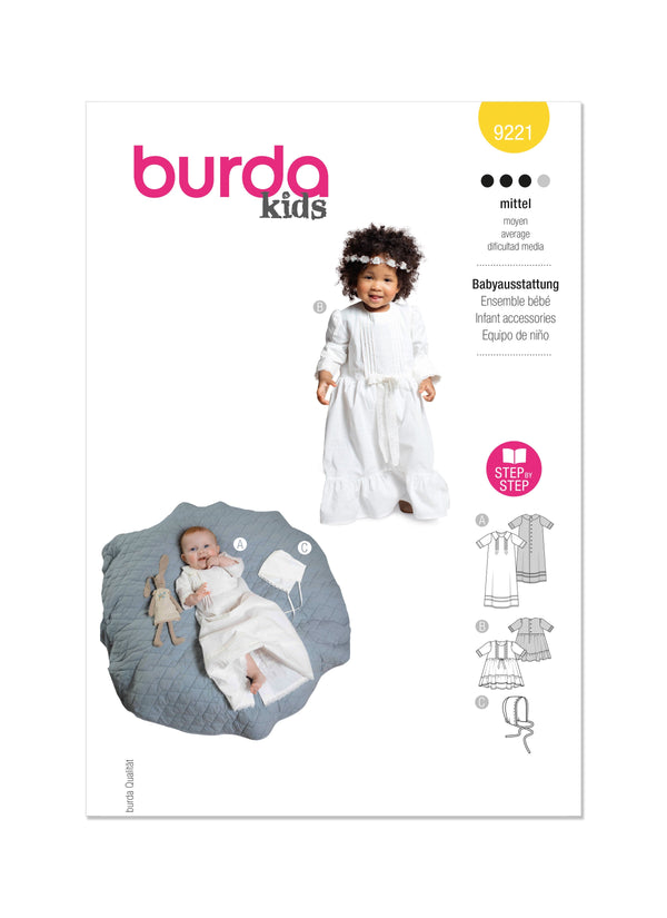 Burda Style Babies Special Occasion Sewing Pattern Guide B9221