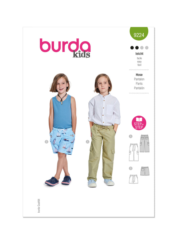 Burda Style Children's Pants Sewing Pattern for Fashionable Kids B9224