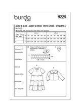 Burda Style Children's Jacket & Dress Sewing Pattern B9225