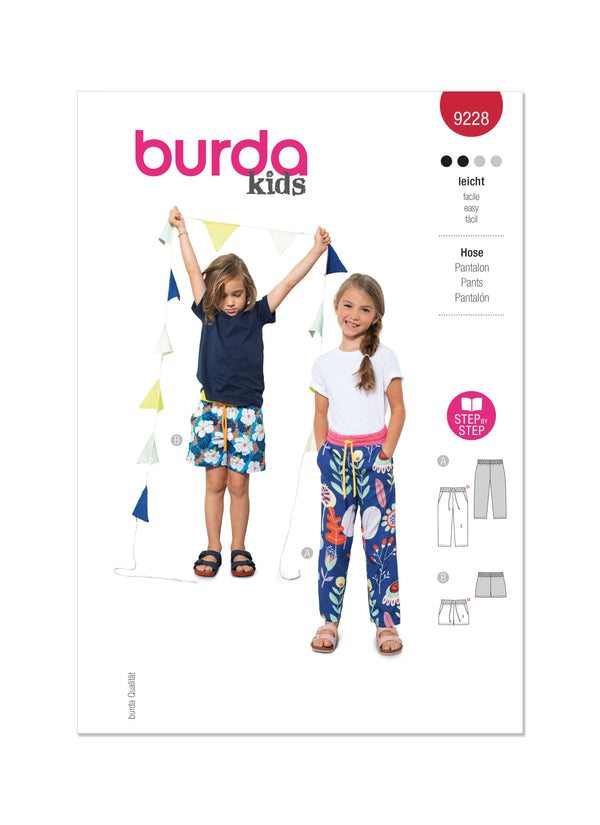 Burda Style Children's Pants Sewing Pattern for Fashionable Kids B9228