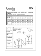 Burda Style Children's Jacket & Waistcoat Sewing Pattern B9234
