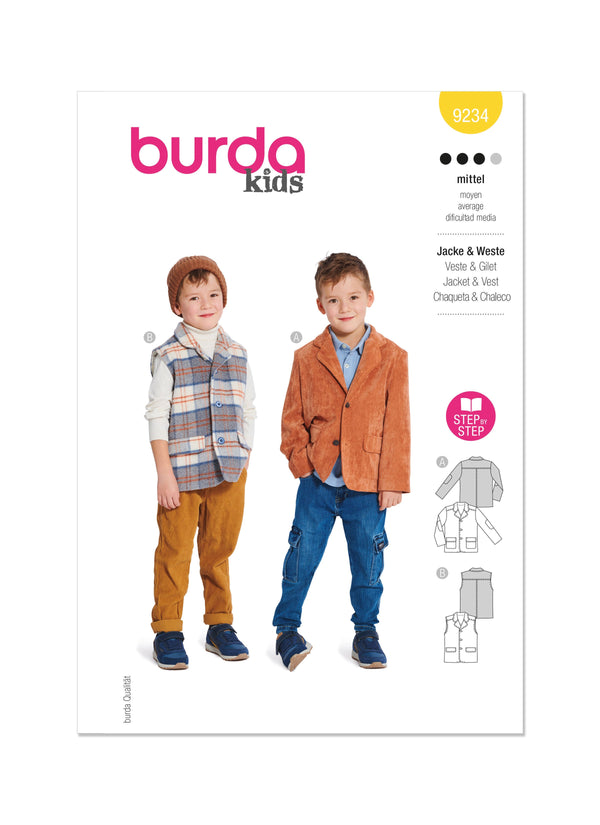 Burda Style Children's Jacket & Waistcoat Sewing Pattern B9234