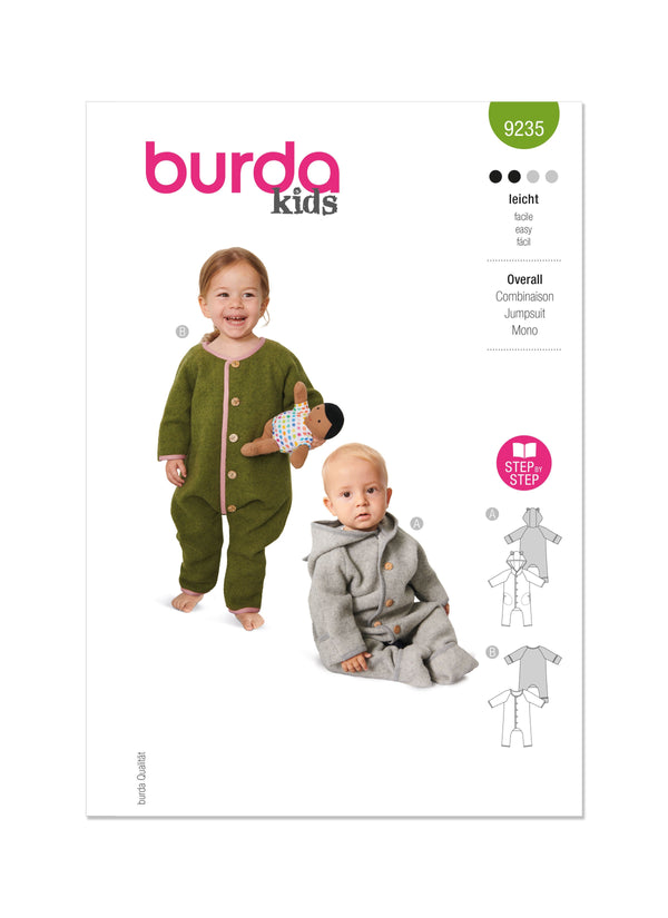 Burda Style Babies' Jumpsuit Sewing Pattern for Easy Crafting B9235