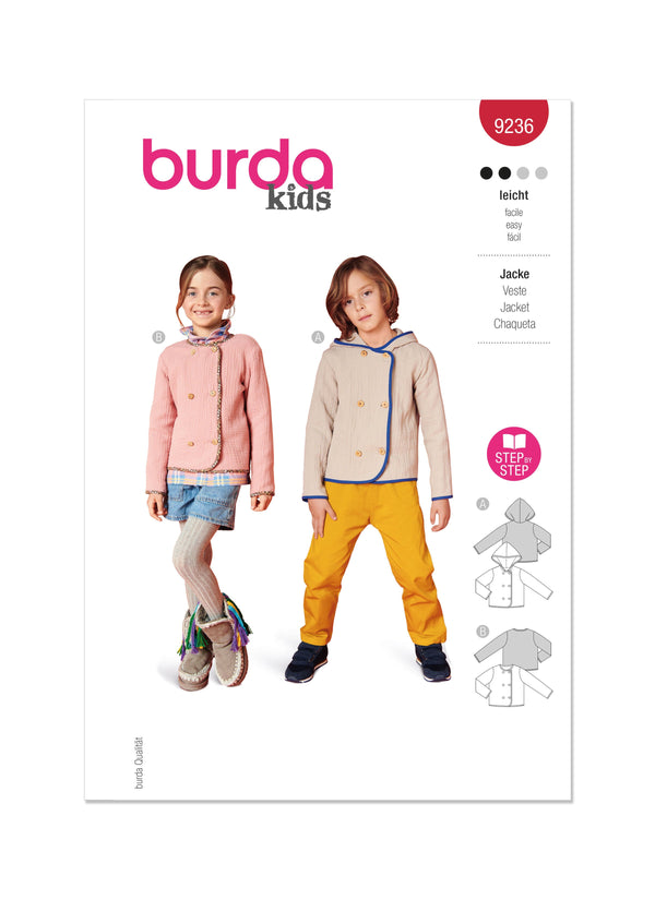 Burda Style Children's Jacket Sewing Pattern for Kids B9236