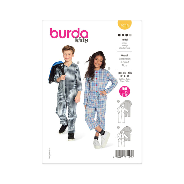 Burda Style Children's Jumpsuit Sewing Pattern Guide B9245