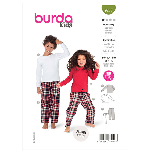 Burda Style Children's Co-ords Sewing Pattern Guide B9250