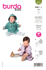 Burda Style Babies' Hooded Jacket, Coat Sewing Pattern B9270