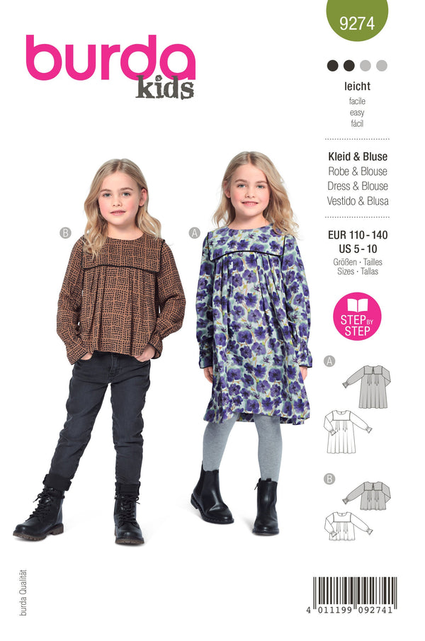 Burda Style Children's Dress & Blouse Sewing Pattern B9274