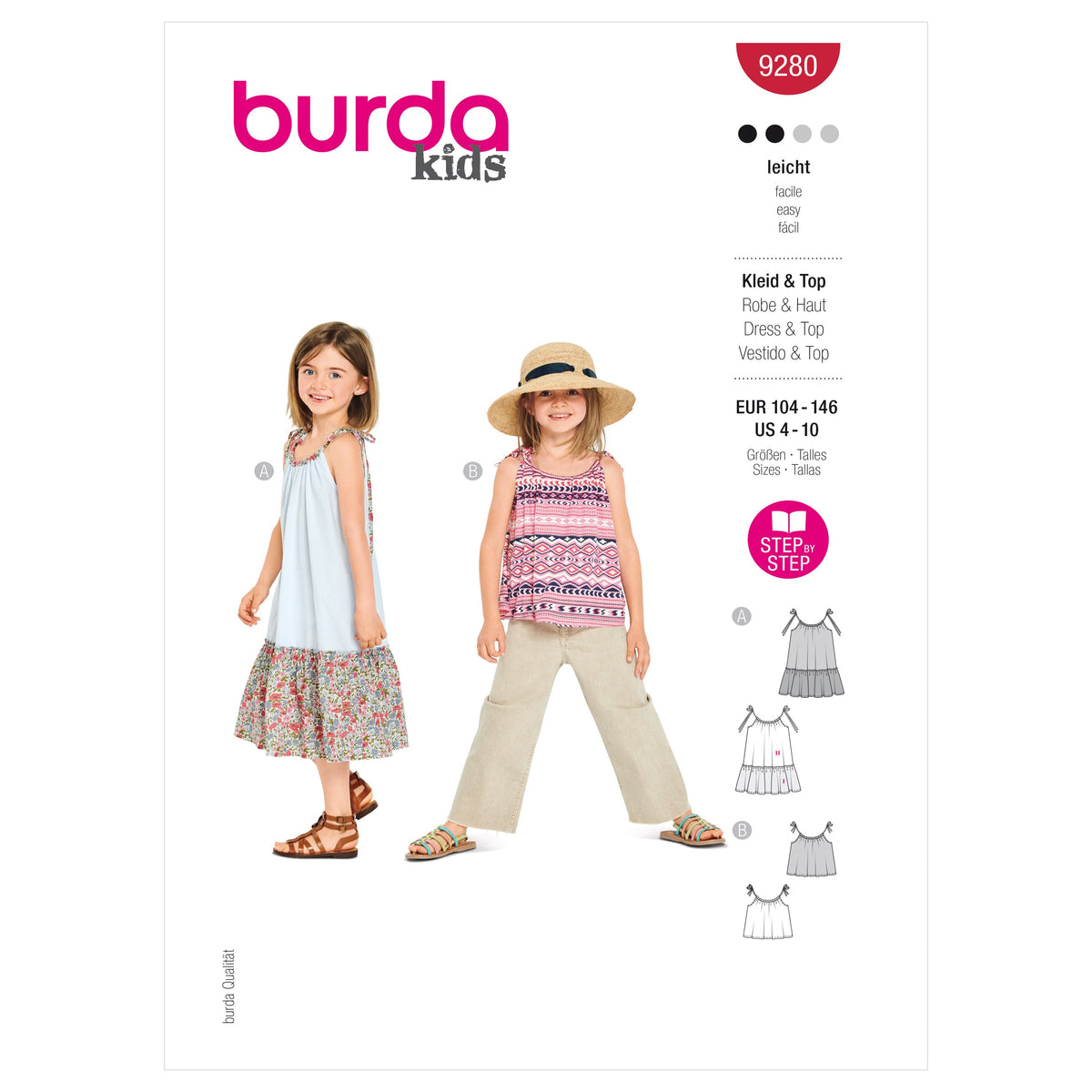 Burda Style Children's Top and Dress Sewing Pattern B9280