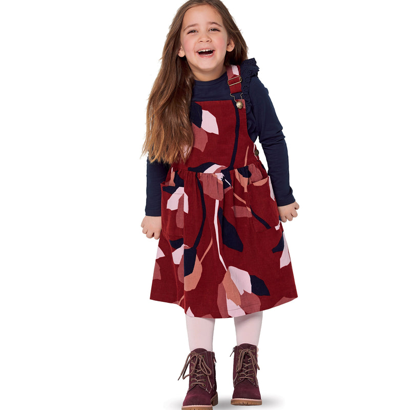 Burda Style Children's Bibbed Skirt Pinafore Sewing Pattern B9287