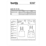 Burda Style Children's Bibbed Skirt Pinafore Sewing Pattern B9287
