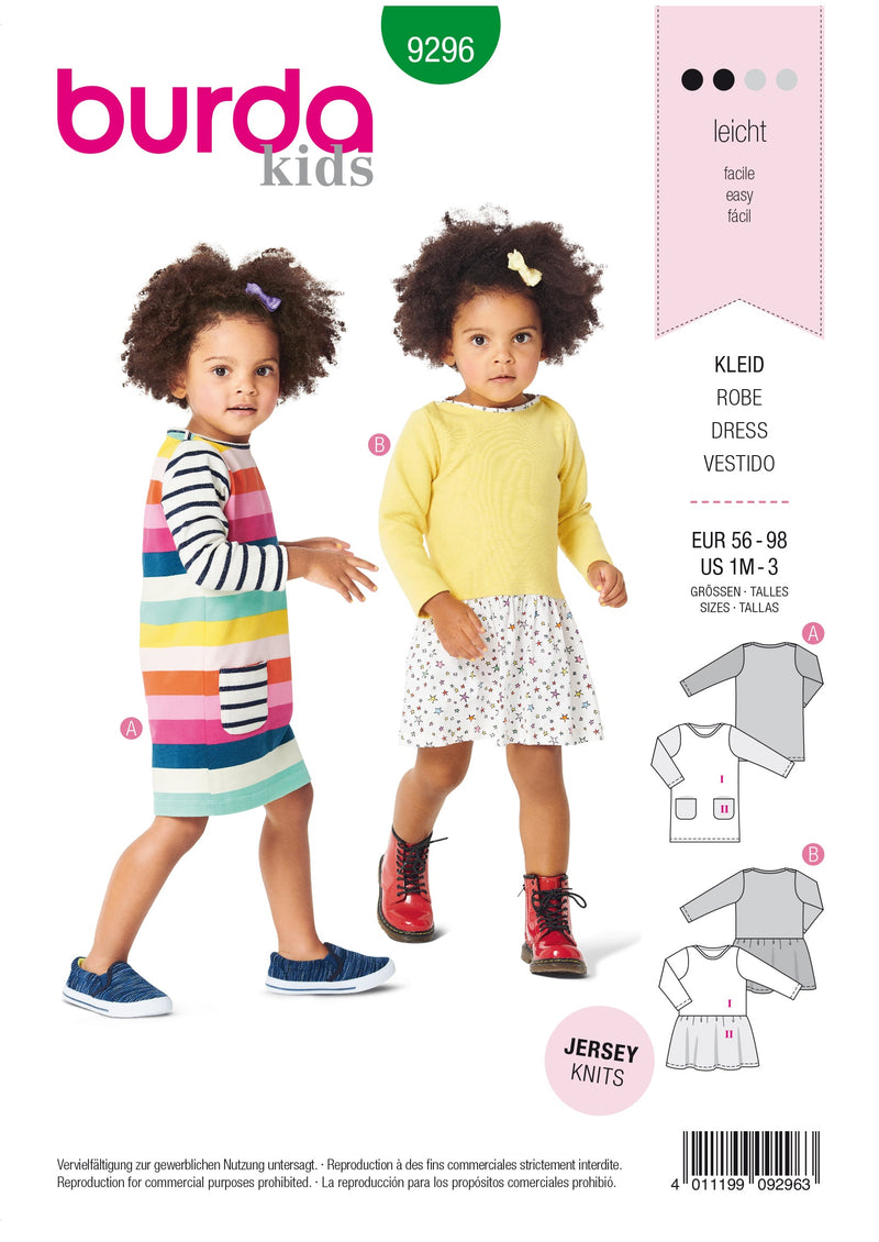 Burda Style Baby Dress Sewing Pattern for Stylish Creations B9296