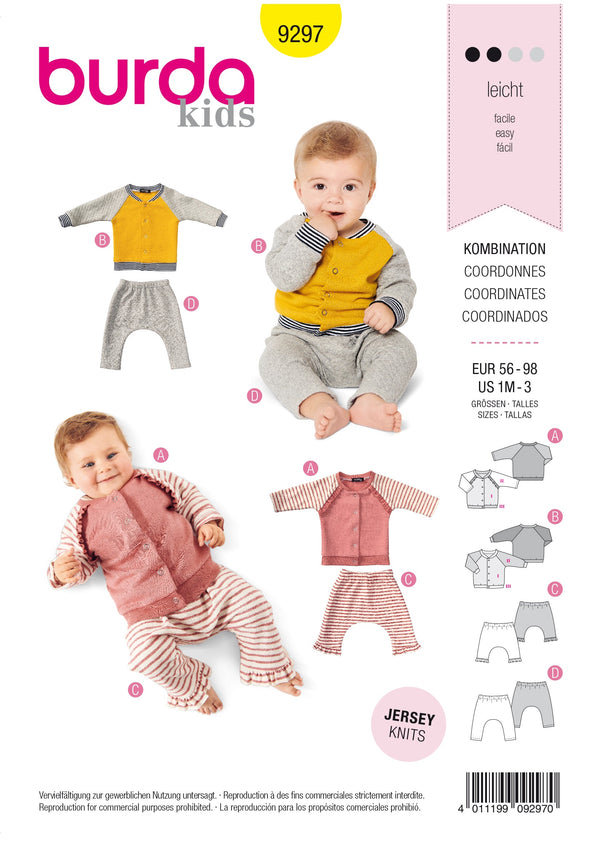 Burda Style Baby Sportswear Sewing Pattern for Stylish Creations B9297