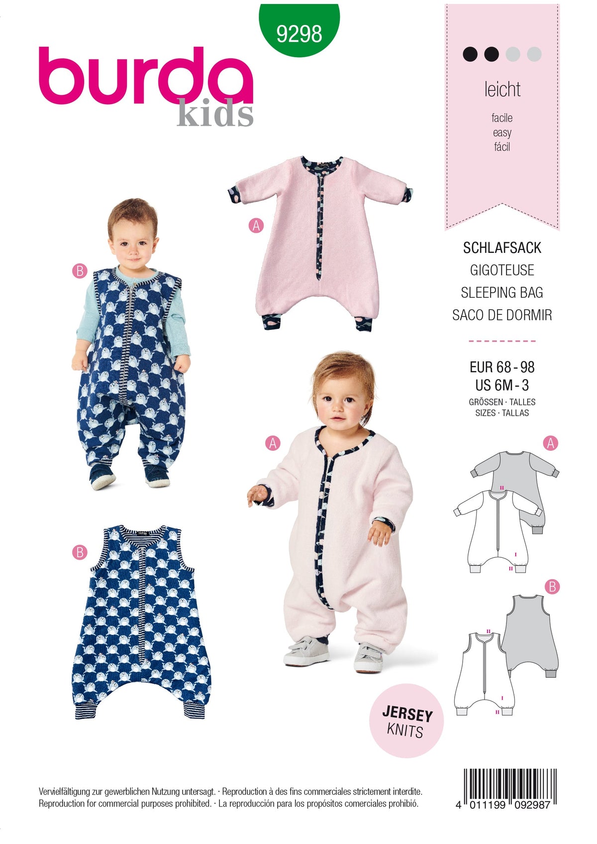 Burda Style Toddler Craft Sewing Pattern for Creative Projects B9298