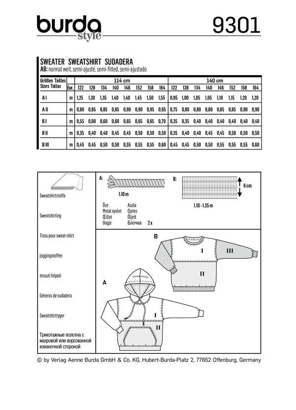 Burda Style Child Top/Vest Sewing Pattern for Stylish Kids B9301