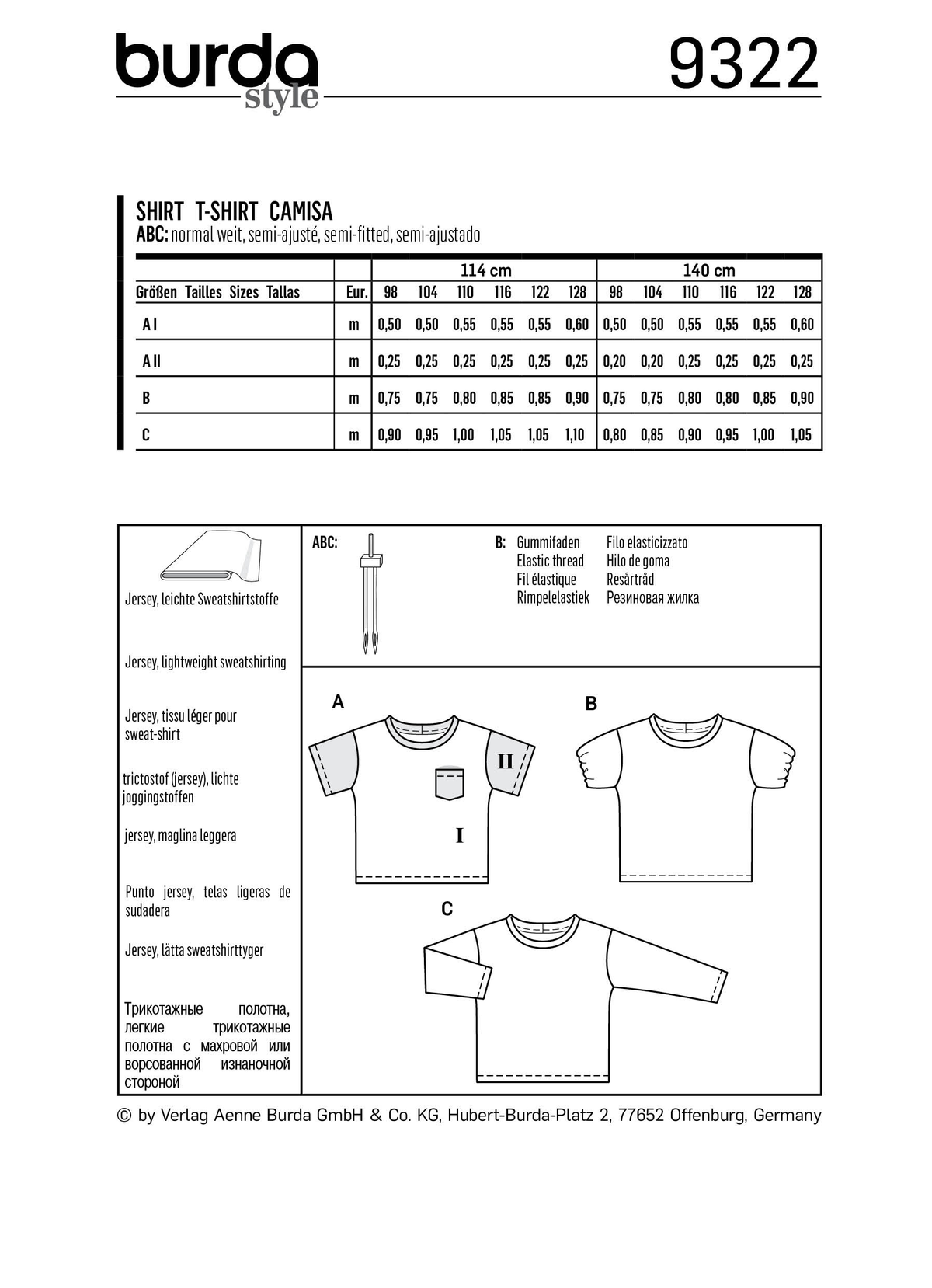 Burda Style Child Top/Vest Sewing Pattern for Stylish Kids B9322