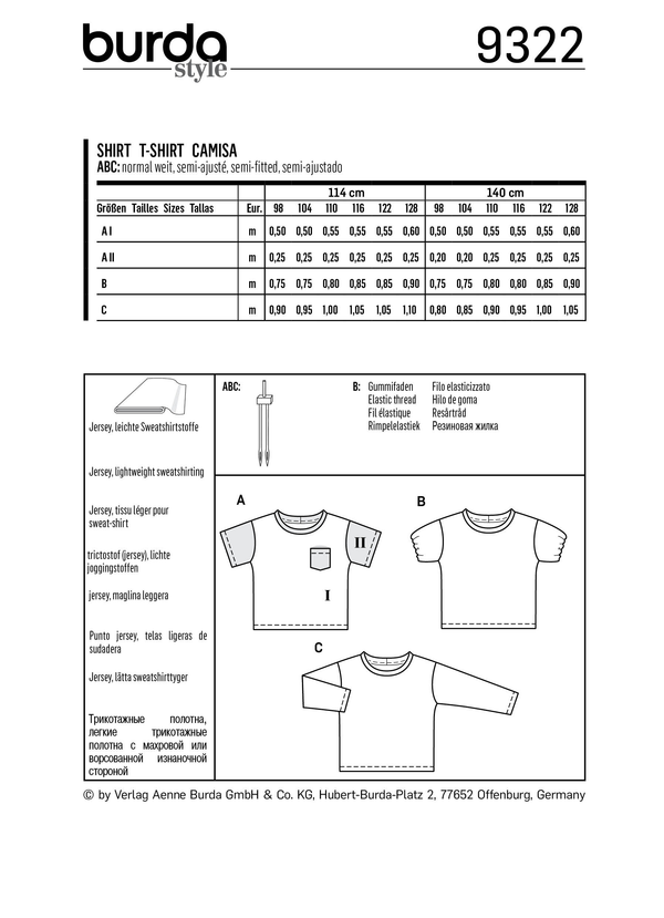 Burda Style Child Top/Vest Sewing Pattern for Stylish Kids B9322