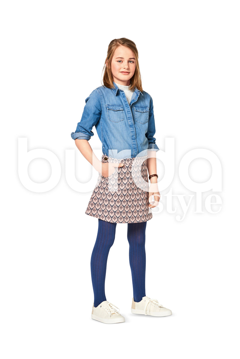 Burda Style Child Girl Skirt Pant Sewing Pattern B9356