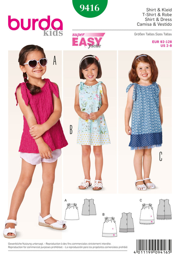 Burda Style Dress Child Sewing Pattern for Stylish Creations B9416
