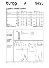 Burda Style Sportswear Baby Sewing Pattern for Stylish Creations B9423