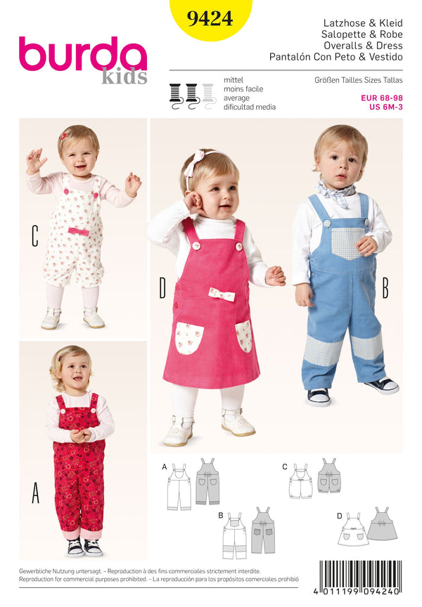 Burda Style Dress Baby Sewing Pattern for Stylish Creations B9424