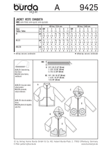 Burda Style Toddler Jacket/Coat Sewing Pattern for Stylish Kids B9425