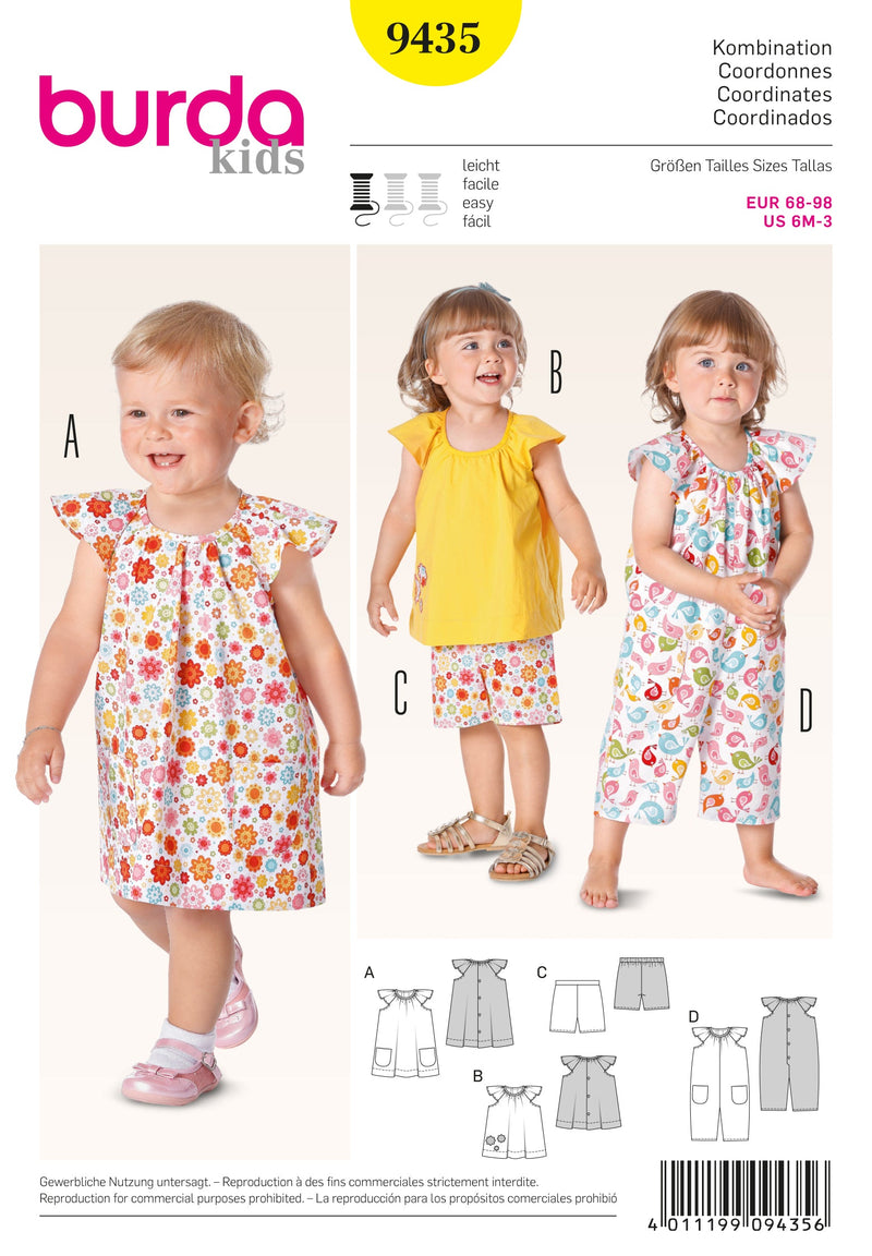 Burda Style Baby Sewing Pattern for Adorable Outfits B9435