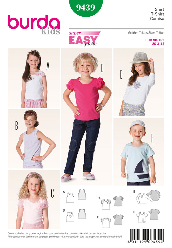 Burda Style Children's Fashion Sewing Pattern for Creative Projects B9439